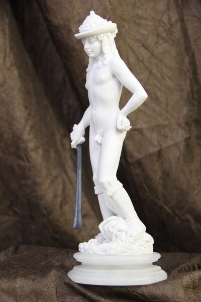 David By Donatello Marble Sculpture Goliath Classical Nude Male